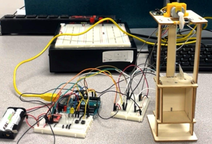 Hardware setup of the two-floor elevator system